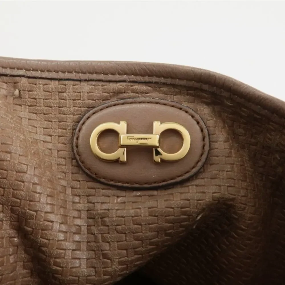 💎✨BEAUTIFUL✨💎Auth Ferragamo Gancini Leather Nylon Tote Bag Ivory Multico… - Picture 15 of 15